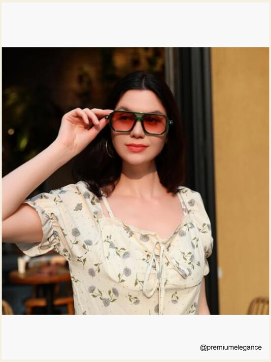 Retro Square Aviator Sunglasses UV400 Protection Unisex main image 5